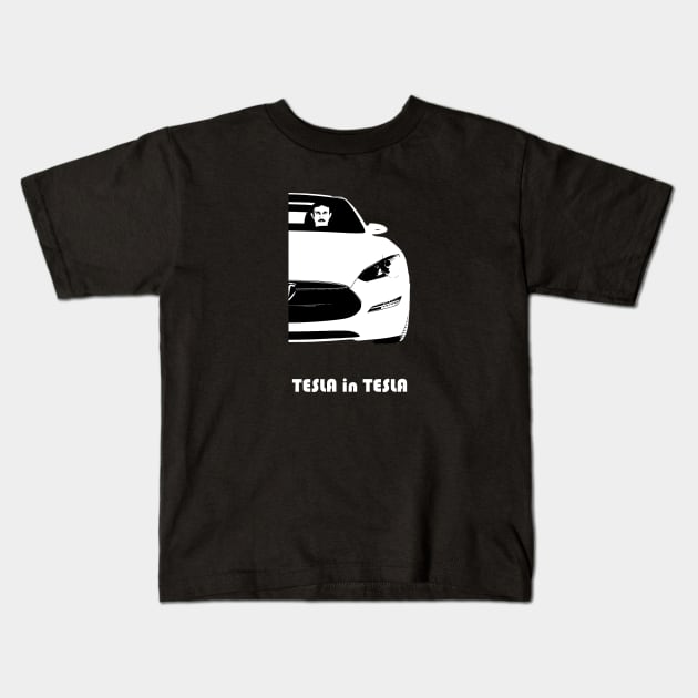 Tesla in Tesla Kids T-Shirt by WOS